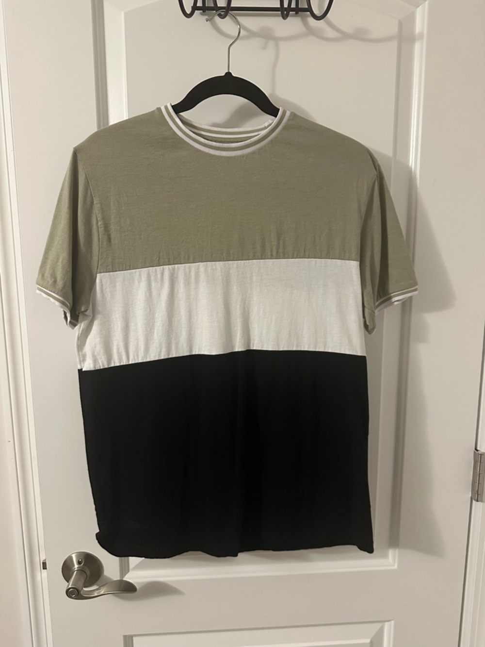 Denim & Flower Olive, White & Black Colorblock Short Sleeve Tee